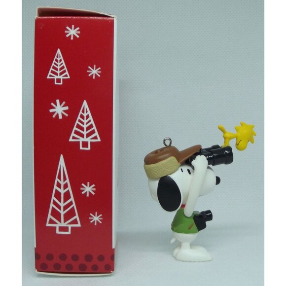 Hallmark Ornament 2013 Peanuts Bird-Watcher Snoopy 16th binoculars Woodstock - Picture 7 of 11